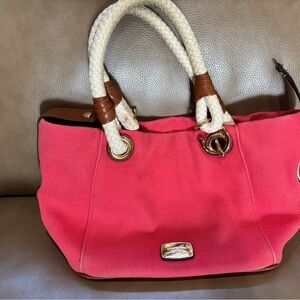 Pink Micheal Kors Canvas Tote Bag